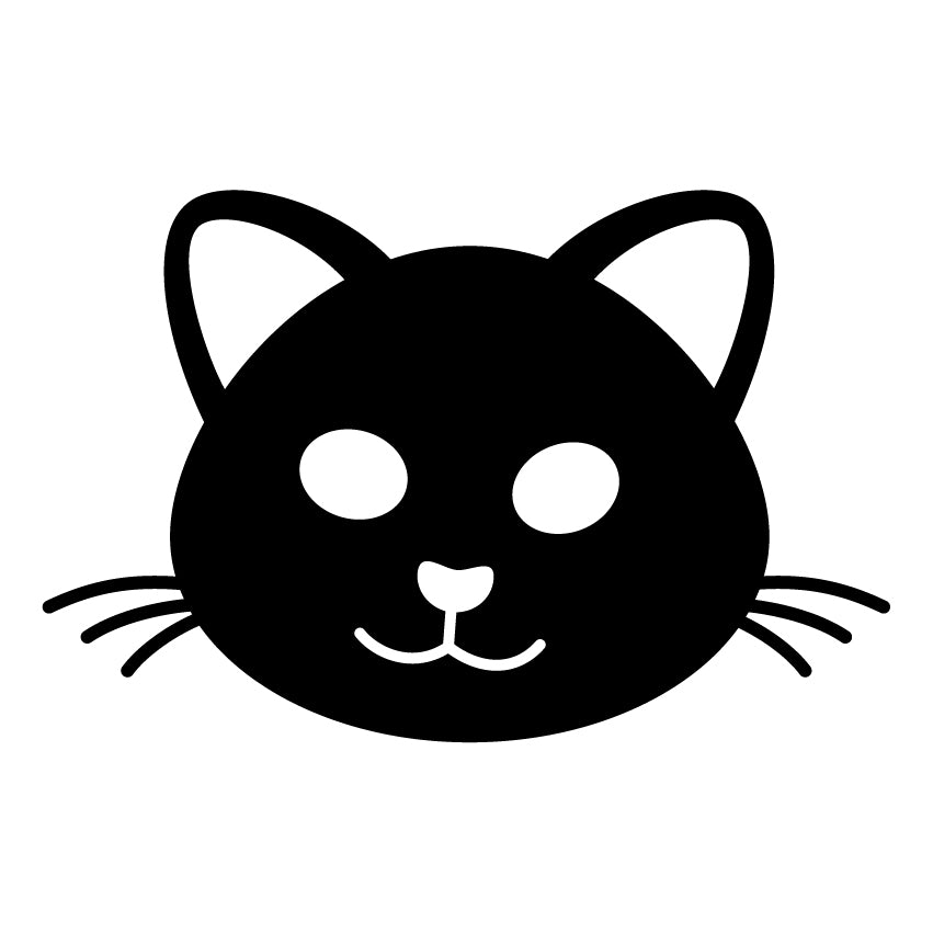 Cat face design with simplified eye cutouts after removing unsupported pupil details
