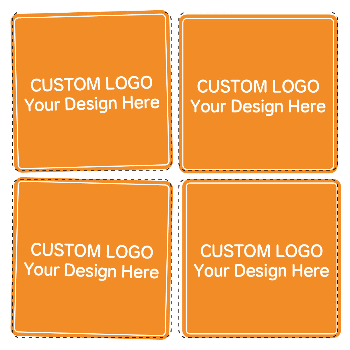 Comparison of misaligned and correctly aligned sign placement for UV printing