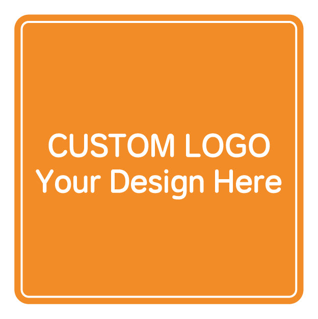 Custom logo artwork prepared for UV printing on a rounded rectangular sign